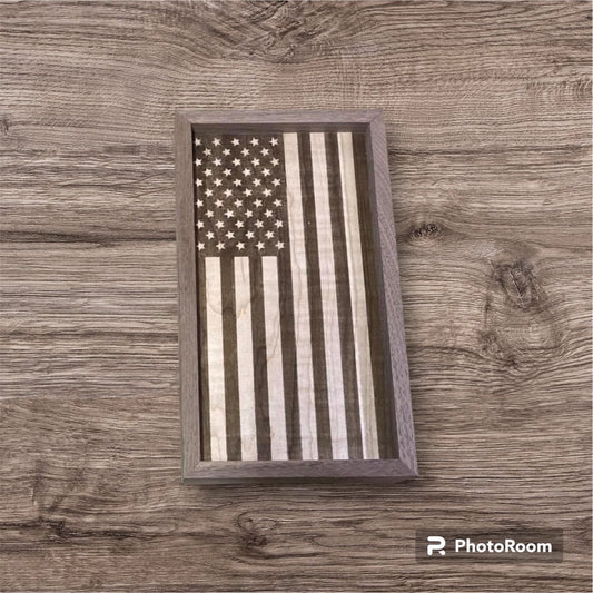 Framed, Vertical American Flag